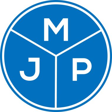 Beyaz arka planda MJP harf logosu tasarımı. MJP yaratıcı harflerin baş harfleri logo kavramı. MJP harf tasarımı.
