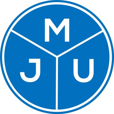 Beyaz arka planda MJU harf logosu tasarımı. MJU yaratıcı harf logosu konsepti. MJU harf tasarımı.