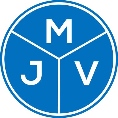 Beyaz arka planda MJV harf logosu tasarımı. MJV yaratıcı harflerin baş harfleri logo kavramı. MJV harf tasarımı.
