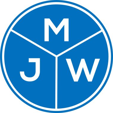Beyaz arka planda MJW harf logosu tasarımı. MJW yaratıcı harflerin baş harfleri logo kavramı. MJW harf tasarımı.