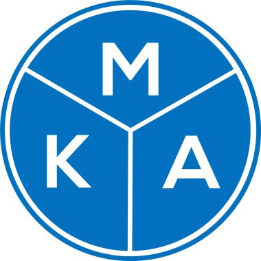 Beyaz arka planda MKA harf logosu tasarımı. MKA yaratıcı harf logosu konsepti. MKA harf tasarımı.