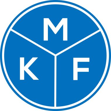 Beyaz arkaplanda MKF harf logosu tasarımı. MKF yaratıcı harflerin baş harfleri logo kavramı. MKF harf tasarımı.