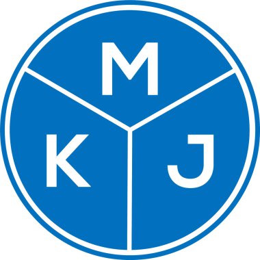 Beyaz arka planda MKJ harf logosu tasarımı. MKJ yaratıcı harflerin baş harfleri logo kavramı. MKJ harf tasarımı.