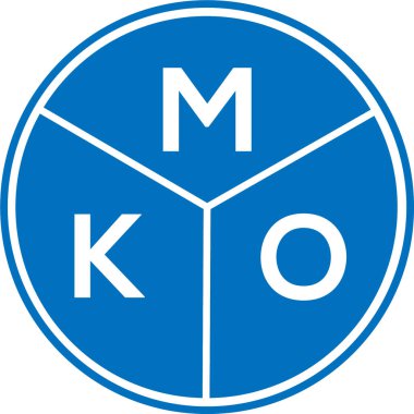 Beyaz arkaplanda MKO harf logosu tasarımı. MKO yaratıcı harflerin baş harfleri logo kavramı. MKO harf tasarımı.