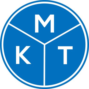 Beyaz arkaplanda MKT harf logosu tasarımı. MKT yaratıcı harflerin baş harfleri logo kavramı. MKT harf tasarımı.