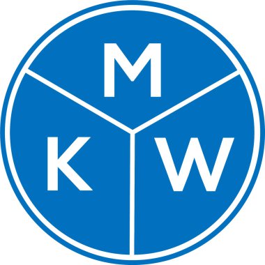 Beyaz arkaplanda MKW harf logosu tasarımı. MKW yaratıcı harflerin baş harfleri logo kavramı. MKW harf tasarımı.