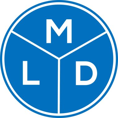 Beyaz arkaplanda MLD harfi logo tasarımı. MLD yaratıcı harflerin baş harfleri logo konsepti. MLD harf tasarımı.