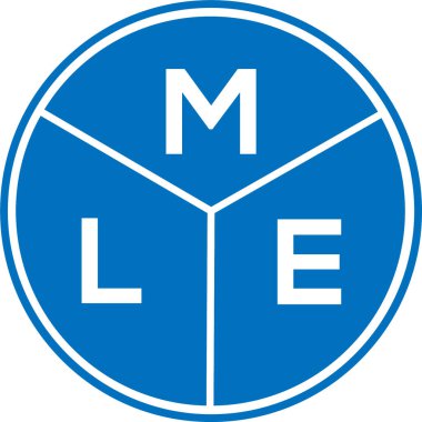 Beyaz arka planda MLE harf logosu tasarımı. MLE yaratıcı harfler logosu konsepti. MLE harf tasarımı.