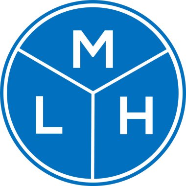 Beyaz arka planda MLH harf logosu tasarımı. MLH yaratıcı harflerin baş harfleri logo kavramı. MLH harf tasarımı.