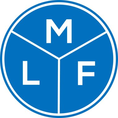 Beyaz arka planda MLF harf logosu tasarımı. MLF yaratıcı harf logosu konsepti. MLF harf tasarımı.