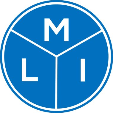 Beyaz arka planda MLI harf logosu tasarımı. MLI yaratıcı harfler logosu konsepti. MLI harf tasarımı.