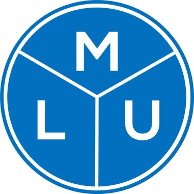 Beyaz arka planda MLU harf logosu tasarımı. MLU yaratıcı harfler logosu konsepti. MLU harf tasarımı.