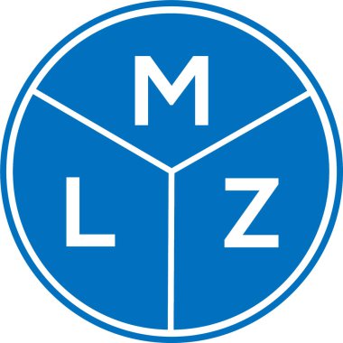 Beyaz arkaplanda MLZ harf logosu tasarımı. MLZ yaratıcı harf logosu konsepti. MLZ harf tasarımı.