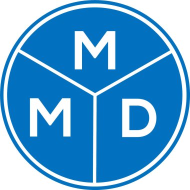 Beyaz arka planda MMD harf logosu tasarımı. MMD yaratıcı harflerin baş harfleri logo kavramı. MMD harf tasarımı.