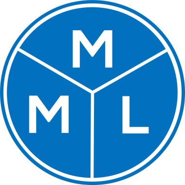 Beyaz arkaplanda MML harf logosu tasarımı. MML yaratıcı harflerin baş harfleri logo kavramı. MML harf tasarımı.