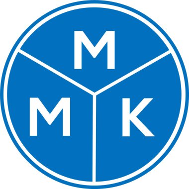 Beyaz arka planda MMK harf logosu tasarımı. MMK yaratıcı harflerin baş harfleri logo kavramı. MMK harf tasarımı.