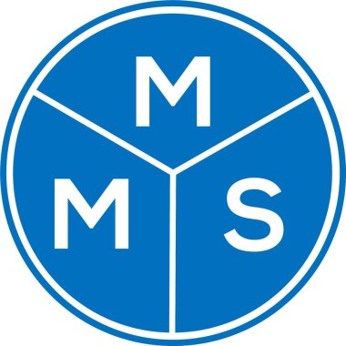 Beyaz arka planda MMS harfi logo tasarımı. MMS yaratıcı harflerin baş harfleri logo kavramı. MMS harf tasarımı.