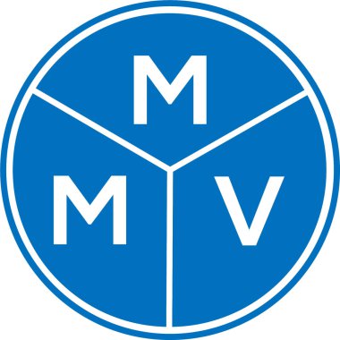 Beyaz arka planda MMV harf logosu tasarımı. MMV yaratıcı harflerin baş harfleri logo kavramı. MMV harf tasarımı.