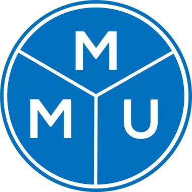 Beyaz arka planda MMU harf logosu tasarımı. MMU yaratıcı harfler logosu konsepti. MMU harf tasarımı.