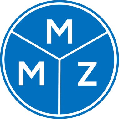 Beyaz arka planda MMZ harf logosu tasarımı. MMZ yaratıcı harf logosu konsepti. MMZ harf tasarımı.