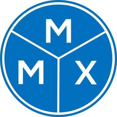 Beyaz arka planda MMX harfli logo tasarımı. MMX yaratıcı harflerin baş harfleri logo kavramı. MMX harf tasarımı.