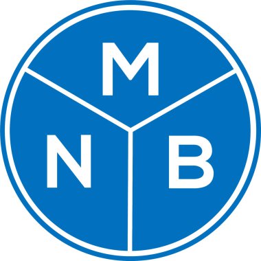 Beyaz arka planda MNB harfi logo tasarımı. MNB yaratıcı harflerin baş harfleri logo kavramı. MNB harf tasarımı.