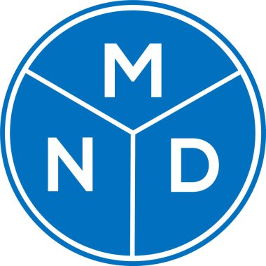 Beyaz arka planda MND harf logosu tasarımı. MND yaratıcı harflerin baş harfleri logo kavramı. MND harf tasarımı.