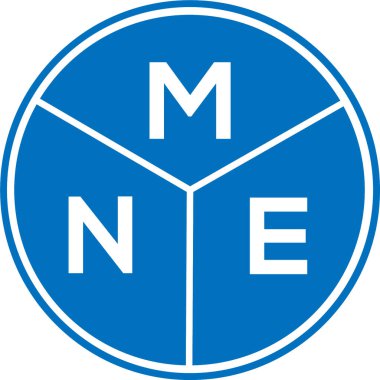 Beyaz arka planda MNE harf logosu tasarımı. MNE yaratıcı harfler logosu konsepti. MNE harf tasarımı.