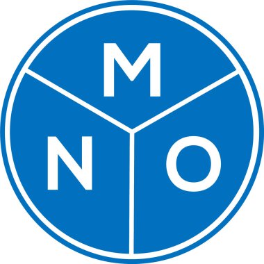 Beyaz arka planda MNO harf logosu tasarımı. MNO yaratıcı harflerin baş harfleri logo kavramı. MNO harf tasarımı.