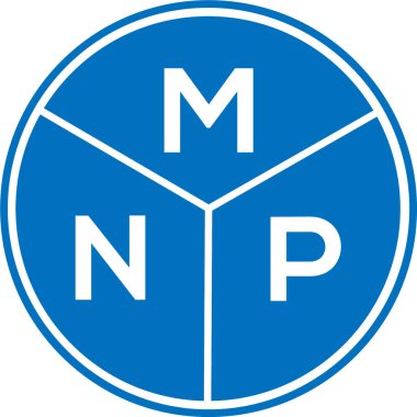 Beyaz arka planda MNP harf logosu tasarımı. MNP yaratıcı harfler logosu konsepti. MNP harf tasarımı.