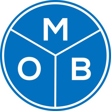 Beyaz arka planda MOB harfi logo tasarımı. MOB yaratıcı harflerin baş harfleri logo kavramı. MOB harf tasarımı.