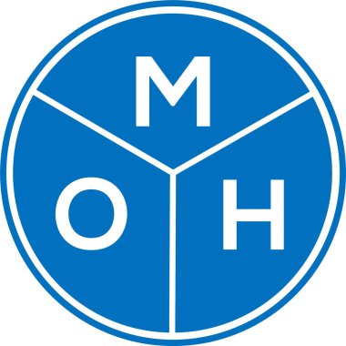 Beyaz arka planda MOH harf logosu tasarımı. MOH yaratıcı harflerin baş harfleri logo konsepti. MOH harf tasarımı.