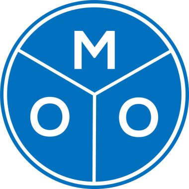 Beyaz arka planda MOO harf logosu tasarımı. Moo yaratıcı harf logosu konsepti. MOO harf tasarımı.