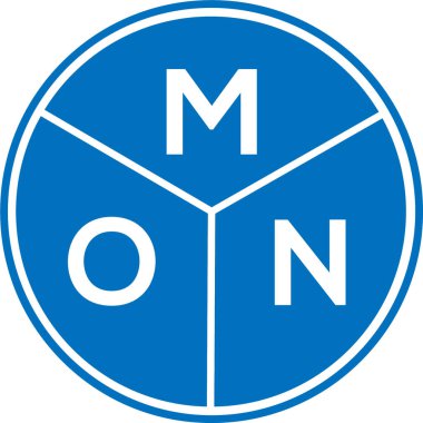 Beyaz arkaplanda MON harf logosu tasarımı. MON yaratıcı harfler logosu konsepti. MON harf tasarımı.