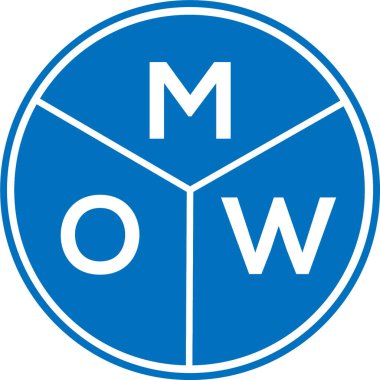 Beyaz arka planda MOW harf logosu tasarımı. MOW yaratıcı harflerin baş harfleri logo kavramı. MOW harf tasarımı.
