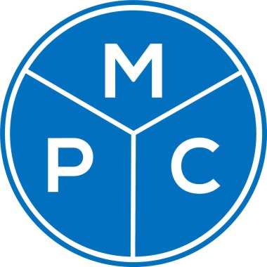 Beyaz arkaplanda MPC harf logosu tasarımı. MPC yaratıcı harflerin baş harfleri logo kavramı. MPC harf tasarımı.