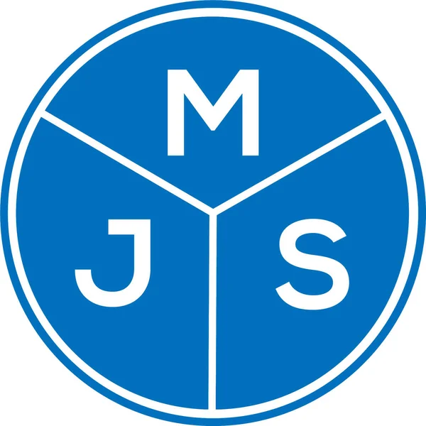 Дизайн Логотипу Літери Mjs Білому Тлі Творчі Ініціали Mjs Концепція — стоковий вектор
