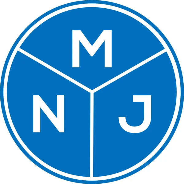 Σχεδιασμός Λογότυπου Γραμμάτων Mnj Λευκό Φόντο Mnj Δημιουργική Αρχικά Γράμμα — Διανυσματικό Αρχείο