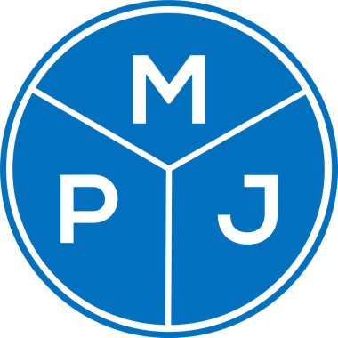 Beyaz arkaplanda MPJ harf logosu tasarımı. MPJ yaratıcı harflerin baş harfleri logo kavramı. MPJ harf tasarımı.