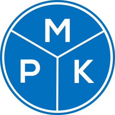 Beyaz arkaplanda MPK harf logosu tasarımı. MPK yaratıcı harflerin baş harfleri logo kavramı. MPK harf tasarımı.