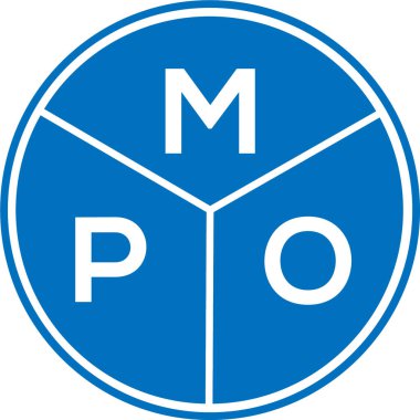 Beyaz arkaplanda MPO harf logosu tasarımı. MPO yaratıcı harflerin baş harfleri logo kavramı. MPO harf tasarımı.