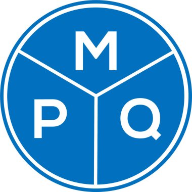 Beyaz arkaplanda MPQ harfi logo tasarımı. MPQ yaratıcı harflerin baş harfleri logo kavramı. MPQ harf tasarımı.