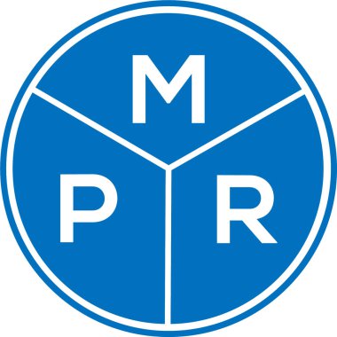 Beyaz arkaplanda MPR harf logosu tasarımı. MPR yaratıcı harflerin baş harfleri logo kavramı. MPR harf tasarımı.