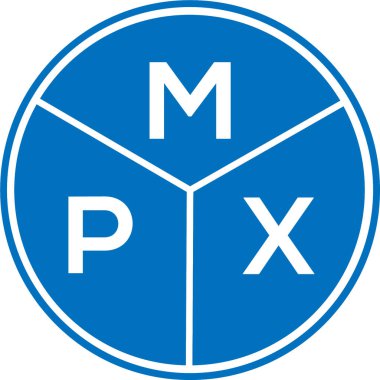 Beyaz arkaplanda MPX harfli logo tasarımı. MPX yaratıcı harflerin baş harfleri logo kavramı. MPX harf tasarımı.