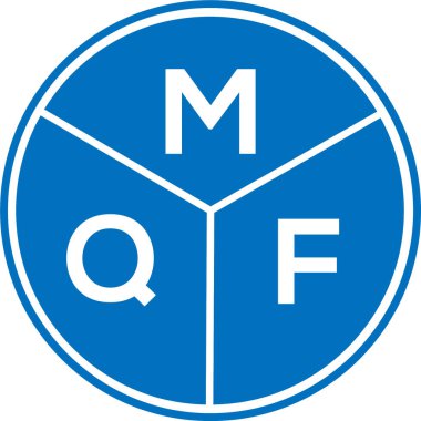 Beyaz arkaplanda MQF harf logosu tasarımı. MQF yaratıcı harflerin baş harfleri logo kavramı. MQF harf tasarımı.