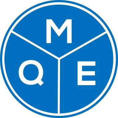 Beyaz arka planda MQE harf logosu tasarımı. MQE yaratıcı harflerin baş harfleri logo kavramı. MQE harf tasarımı.