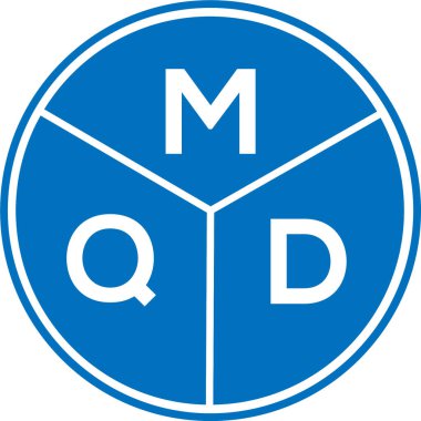 Beyaz arkaplanda MQD harf logosu tasarımı. MQD yaratıcı harflerin baş harfleri logo kavramı. MQD harf tasarımı.