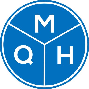 Beyaz arkaplanda MQH harf logosu tasarımı. MQH yaratıcı harflerin baş harfleri logo kavramı. MQH harf tasarımı.