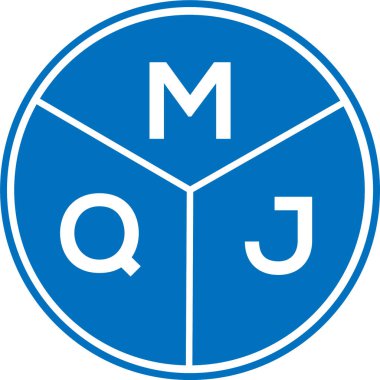 Beyaz arka planda MQJ harf logosu tasarımı. MQJ yaratıcı harflerin baş harfleri logo kavramı. MQJ harf tasarımı.