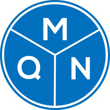 Beyaz arkaplanda MQN harf logosu tasarımı. MQN yaratıcı harflerin baş harfleri logo kavramı. MQN harf tasarımı.